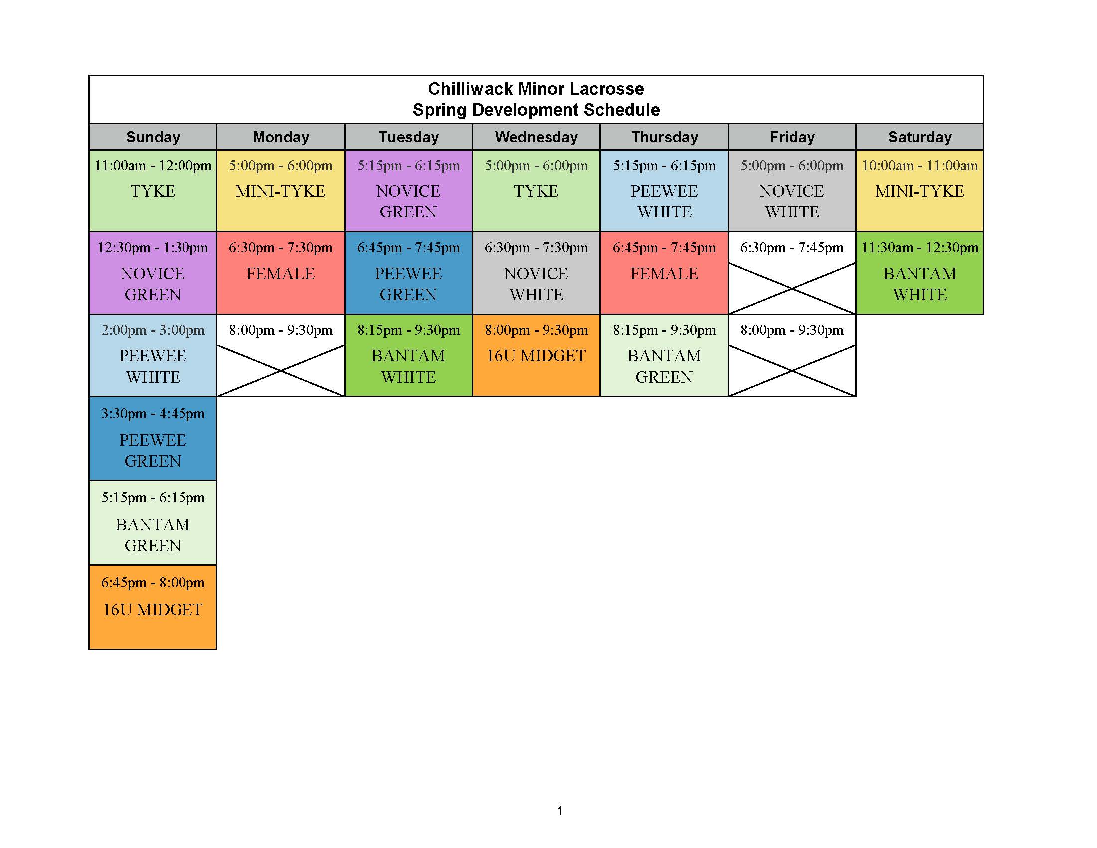 Schedule by Team 05-04-21